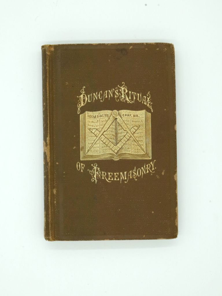 The front cover of Duncan's Ritual of Freemasonry by Malcolm C. Duncan, 1930's